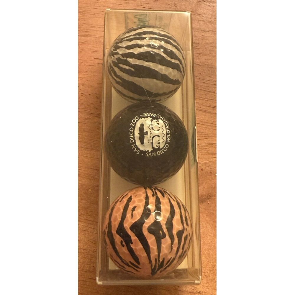 San Diego Zoo New Golf Balls 3 pack-Tiger, Zebra & San Diego Zoo Logo, 2006